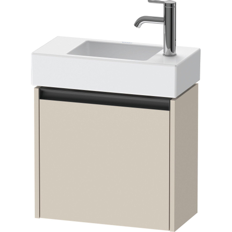 Duravit Ketho.2 Wastafelonderbouwkast - met 1 deur - 48.4x23.8x44cm rechts - met greep antraciet - taupe supermat SW772423