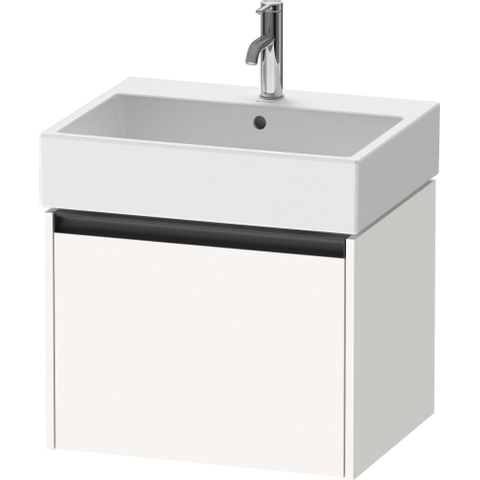 Duravit Ketho.2 Wastafelonderbouwkast - met 1 lade - 58.4x46x44cm - met greep antraciet - wit supermat SW772900