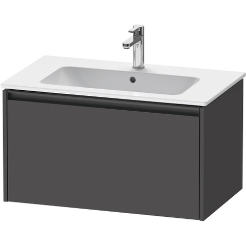 Duravit Ketho.2 Wastafelonderbouwkast - met 1 lade - 81x48x44cm - met greep antraciet - grafiet mat SW772986