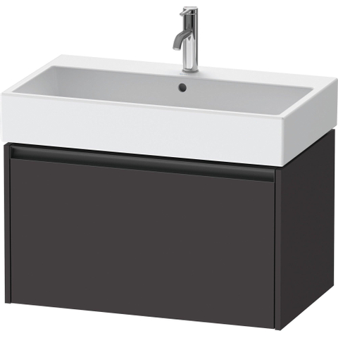 Duravit Ketho.2 Wastafelonderbouwkast - met 1 lade - 78.4x46x44cm - met greep antraciet - grafiet supermat SW772962