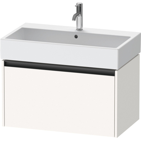 Duravit Ketho.2 Wastafelonderbouwkast - met 1 lade - 78.4x46x44cm - met greep antraciet - wit supermat SW772749