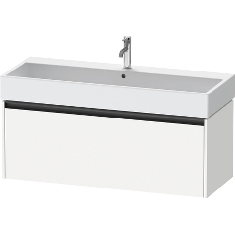 Duravit Ketho.2 Wastafelonderbouwkast - met 1 lade - voor enkele wastafel - 118.4x46x44cm - met greep antraciet - wit mat SW772892