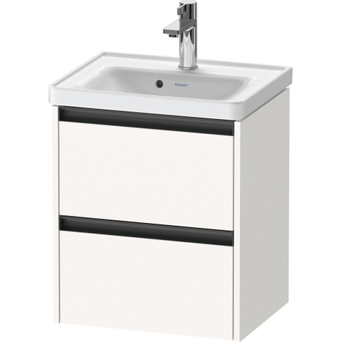 Duravit Ketho.2 Wastafelonderbouwkast - met 2 laden - 48.4x37.5x54.9cm - met grepen antraciet - wit supermat SW771999