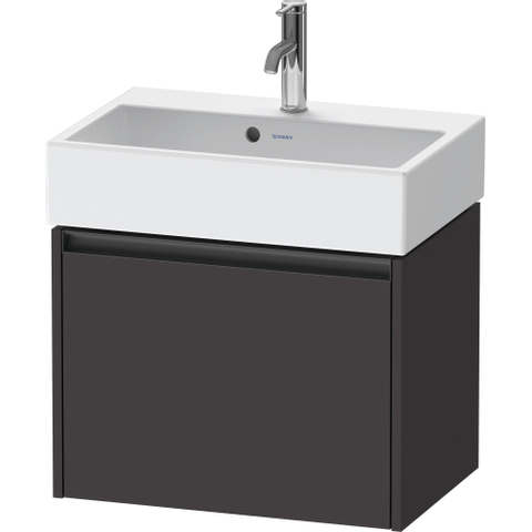 Duravit Ketho.2 Wastafelonderbouwkast - met 1 lade - 58.4x39x44cm - met greep antraciet - grafiet supermat SW772960