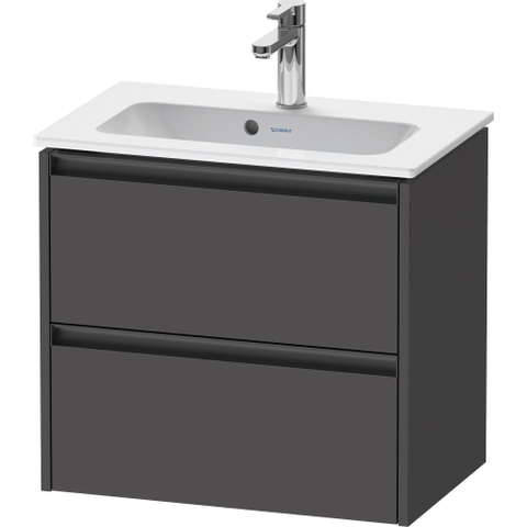 Duravit Ketho.2 Wastafelonderbouwkast - met 2 laden - 61x39x54.9cm - met grepen antraciet - grafiet mat SW772998
