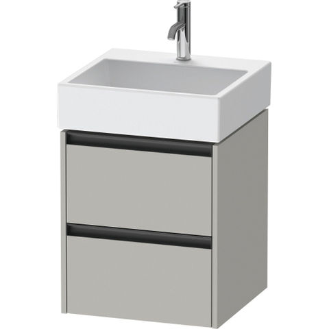 Duravit Ketho.2 Wastafelonderbouwkast - met 2 laden - 48.4x46x54.9cm - met grepen antraciet - betongrijs mat SW771823