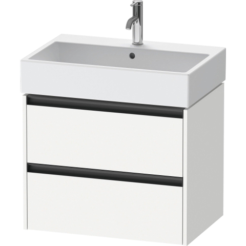 Duravit Ketho.2 Wastafelonderbouwkast - met 2 laden - 68.4x46x54.9cm - met grepen antraciet - wit mat SW771846
