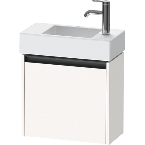 Duravit Ketho.2 Wastafelonderbouwkast - met 1 deur - 48.4x23.8x44cm links - met greep antraciet - wit supermat SW772748