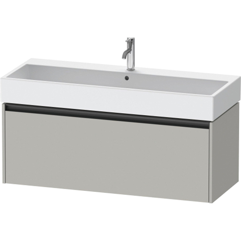 Duravit Ketho.2 Wastafelonderbouwkast - met 1 lade - voor enkele wastafel - 118.4x46x44cm - met greep antraciet - betongrijs mat SW772675