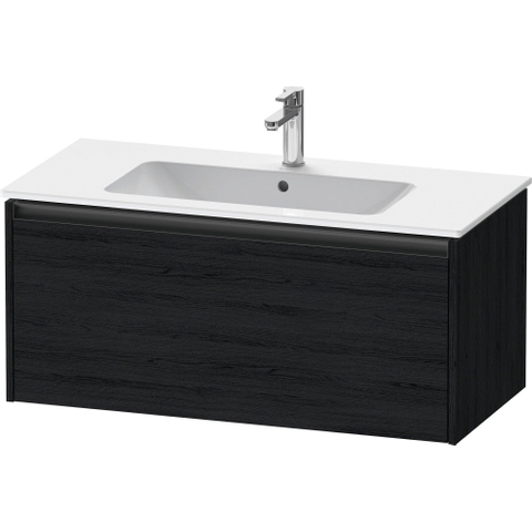 Duravit Ketho 2 meuble sous-lavabo avec 1 tiroir 101x48x44cm avec poignée chêne anthracite noir mat SW771927