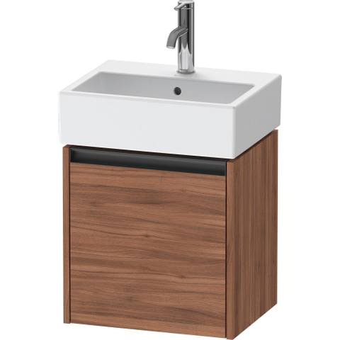 Duravit Ketho.2 Wastafelonderbouwkast - met 1 deur - 43.4x33.8x44cm rechts - met greep antraciet - noten mat SW773116