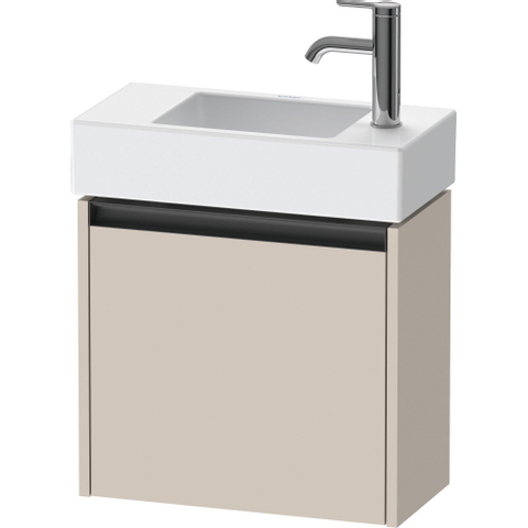 Duravit Ketho.2 Wastafelonderbouwkast - met 1 deur - 48.4x23.8x44cm links - met greep antraciet - taupe mat SW772801