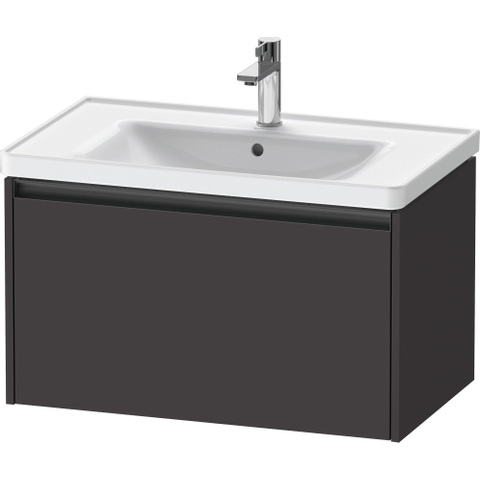 Duravit Ketho.2 Wastafelonderbouwkast - met 1 lade - 78.4x45.5x44cm - met greep antraciet - grafiet supermat SW772966