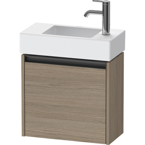 Duravit Ketho.2 Wastafelonderbouwkast - met 1 deur - 48.4x23.8x44cm rechts - met greep antraciet - eiken terra mat SW772382