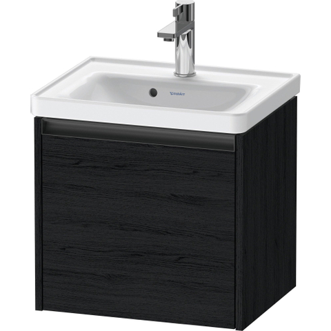 Duravit Ketho.2 Wastafelonderbouwkast - met 1 lade - 48.4x37.5x44cm - met greep antraciet - eiken zwart mat SW771924