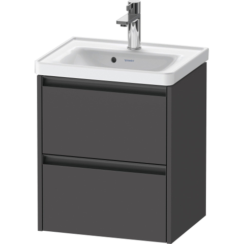 Duravit Ketho.2 Wastafelonderbouwkast - met 2 laden - 48.4x37.5x54.9cm - met grepen antracietgrafiet - mat grafiet (grijs) SW772439