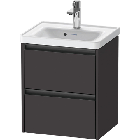 Duravit Ketho.2 Wastafelonderbouwkast - met 2 laden - 48.4x37.5x54.9cm - met grepen antraciet - grafiet supermat SW771803