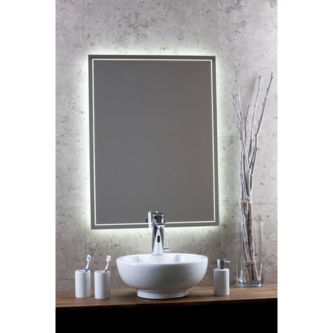 Royal Plaza Murino Miroir 80x80cm avec éclairage LED indirect et ligne décorative autour GA59803