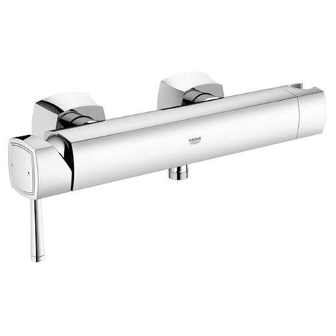GROHE Grandera Mitigeur thermostatique douche avec douchette à main avec support et connexions chrome/or 0437840