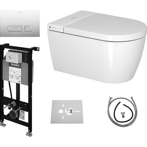 Duravit SensoWash Starck f Lite Compact WC lavant – pack avec bâti-support DuraSystem & plaque de commande – blanc SW789350