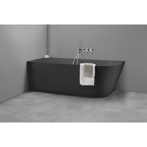 Royal plaza Violeta bad back-to-wall 170x73cm links mat zwart SW680327