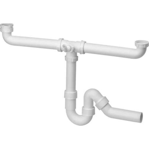Viega hostaleen bonde double avec siphon 6/4 40mm centrique blanc 7541179