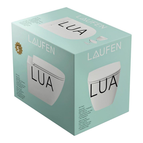 Laufen Lua Advanced WC suspendu – compact – sans bride – 36 x 52 cm – avec abattant softclose – blanc brillant SW788158