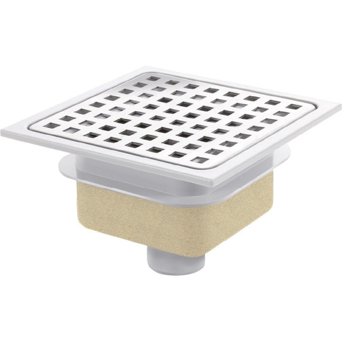 Van Den Berg siphon de sol en ABS avec grille en inox 15x15 sortie verticale 40mm GA91307