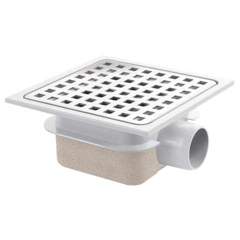 Van Den Berg siphon de sol ABS avec grille en inox 15x15 avec sortie latérale 40mm GA91308
