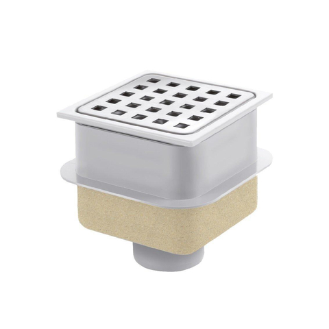 Van Den Berg abs vloerput met rvs rooster 10x10 o uitlaat 50mm GA91305