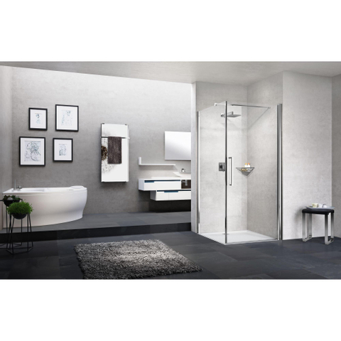Novellini Young 2.0 FG paroi latérale 87/89x200cm pour porte pivotante G et porte pliante 2GS profil chromé avec verre transparent 0336522