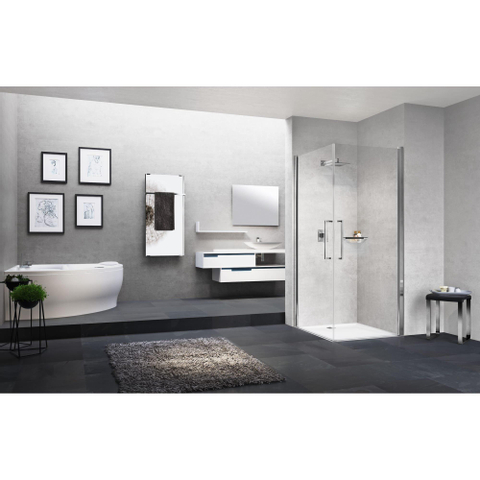 Novellini Young Cabine de douche - porte pivotante - transparent - matchroom SW495405