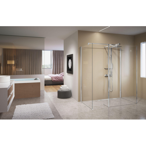 Novellini Kuadra paroi latérale hl 70x200cm pour douche à l'italienne h profil chromé avec verre transparent 0336368