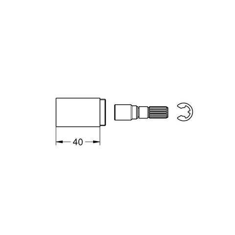 Grohe Verlengset - voor inbouwstopkraan 3/4, 1 en 5/4 inch - voor meerwegomstellingen - chroom SW338181