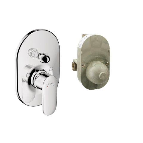 Hansgrohe Vernis Blend Afbouwdeel - voor inbouw badkraan - met omstel - inclusief inbouwdeel - thermostaat - hoogglans chroom SW793523