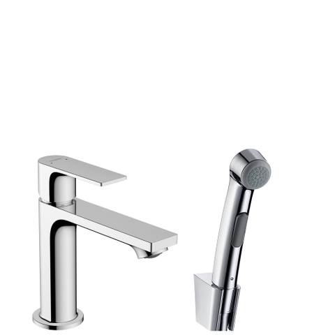 Hansgrohe Rebris e 1 greeps wastafelkraan - 110 bidette - handdouche en doucheslang - 160cm - zonder afvoer - hoogglans chroom SW796589