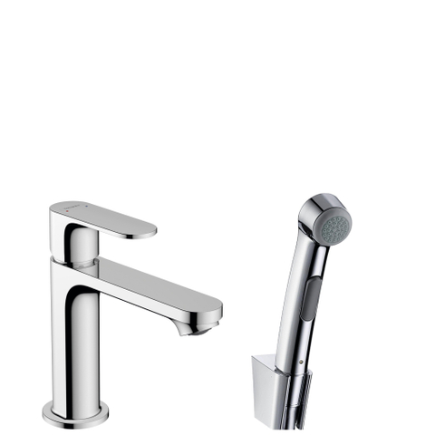 Hansgrohe Rebris s 1 greeps wastafelkraan - 110 bidette - handdouche en doucheslang - 160cm - zonder afvoer chro - hoogglans chroom SW796572