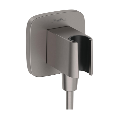 Hansgrohe Fixfit q Muuraansluitbocht - met handdouchehouder - zwart chroom SW773871