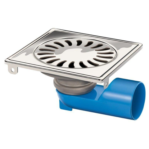 Van Den Berg siphon de sol 15x15cm sortie universelle 40/50mm inox GA19129