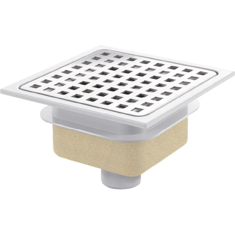 Van Den Berg siphon de sol en ABS avec grille en inox 15x15 sortie verticale 40mm GA91307