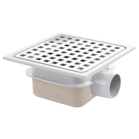 Van Den Berg siphon de sol ABS avec grille en inox 15x15 avec sortie latérale 40mm GA91308