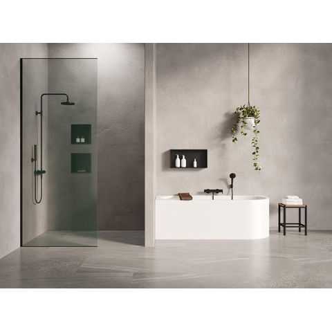 Looox Bath collection hoekbad - 170x70x55cm - rechts - mat wit licht beschadigd OUTLETSTORE STORE44659