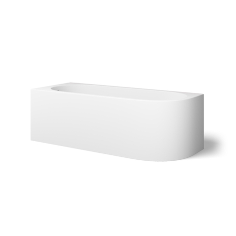 Looox Bath collection hoekbad - 170x70x55cm - links - mat wit- licht beschadigd- OUTLETSTORE STORE44734