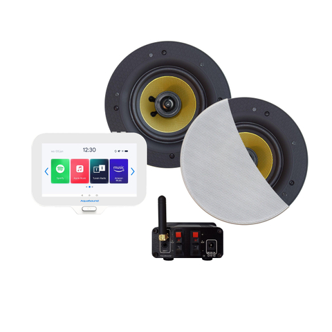 Aquasound N-Joy Connect n-joy connect radio de salle de bains - contrôleur (ipx7) - chargeur mural - set d'enceintes zumba blanc - amplificateur bluetooth / 70 watts / 230v/24v SW810741