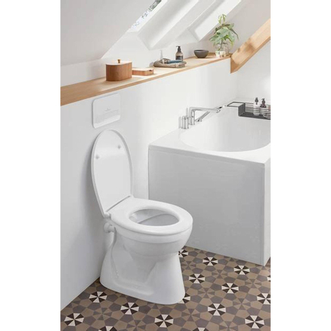 Villeroy & Boch O.novo Abattant WC frein de chute déclipsable 36.8x4.9cm Blanc Alpin SW453984