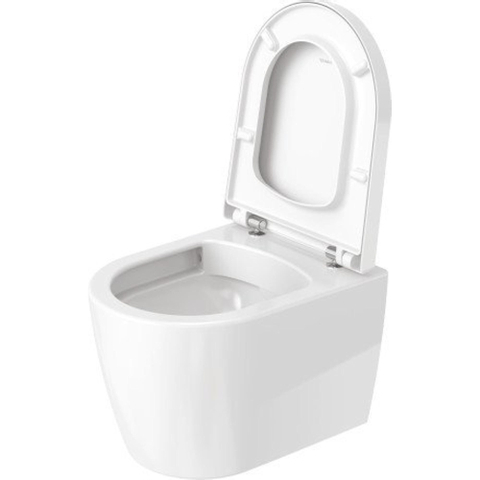 Duravit Me by starck Starck Mewandcloset - diepspoel - compact - rimless 37x48cm4.5L - met verdekte bevestiging - spoelrandloos - mat wit SW297038