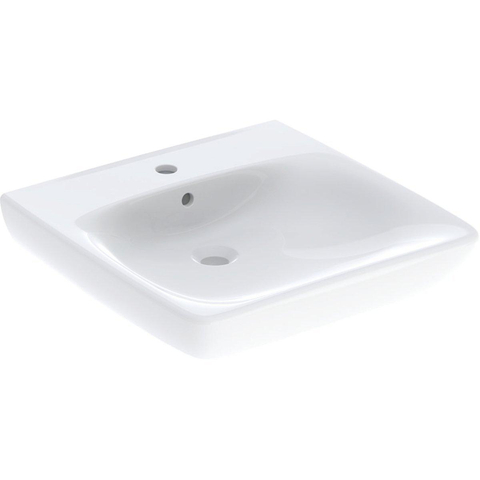 Geberit 300 Comfort Lavabo ergonomique 55x55cm avec trou de robinet et trop-plein Blanc SW417744