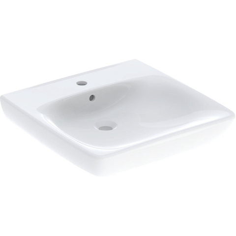 Geberit 300 Comfort wastafel - 55cm - 1 kraangat - met overloop - wit SW417744
