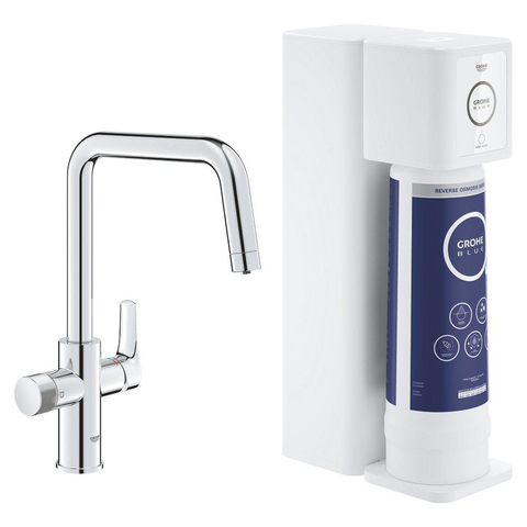 Grohe Blue Pure Eurosmart Starterkit - U-uitloop - met RO filter - chroom SW862642