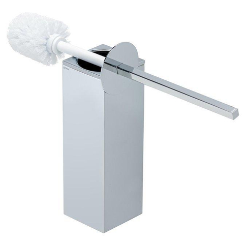 Geesa Modern Art Toiletborstel met houder Chroom (witte borstelkop) 0650151